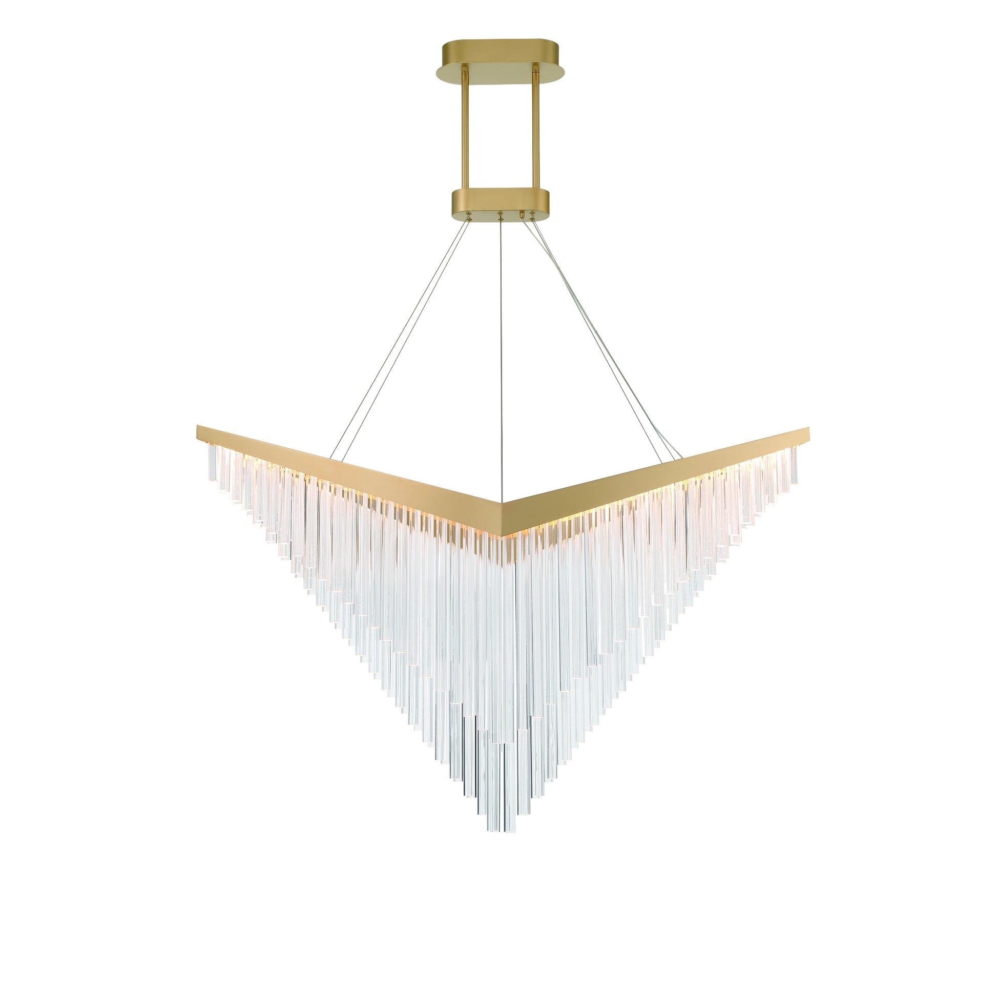 Eurofase Lighting Vivien 60" 1-Light Integrated LED Crystal Acrylic Shade Matte Gold Chandelier