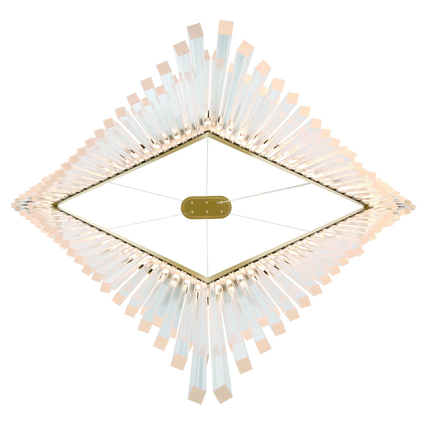 Eurofase Lighting Vivien 60" 1-Light Integrated LED Crystal Acrylic Shade Matte Gold Chandelier