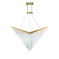 Eurofase Lighting Vivien 60" 1-Light Integrated LED Crystal Acrylic Shade Matte Gold Chandelier