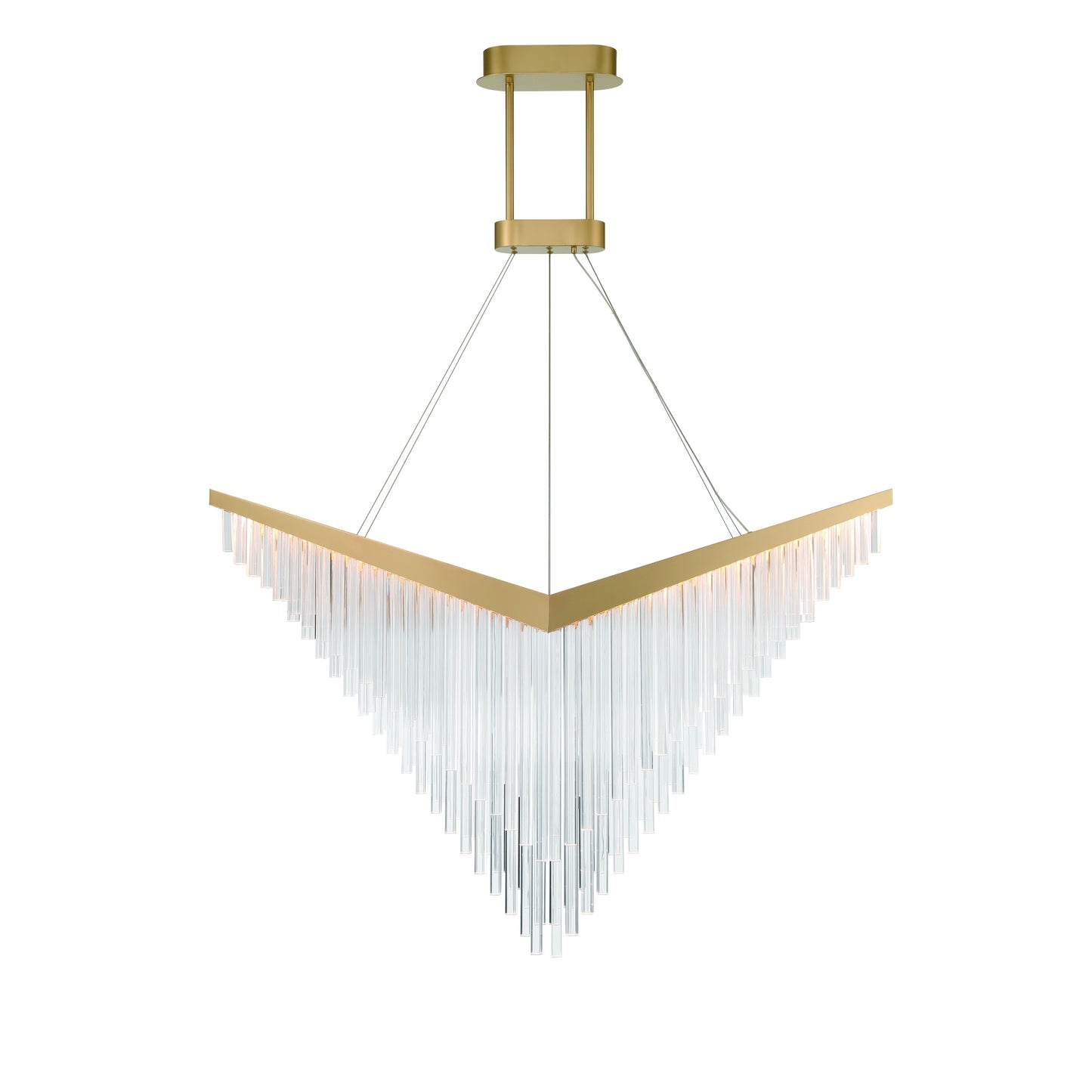 Eurofase Lighting Vivien 60" 1-Light Integrated LED Crystal Acrylic Shade Matte Gold Chandelier