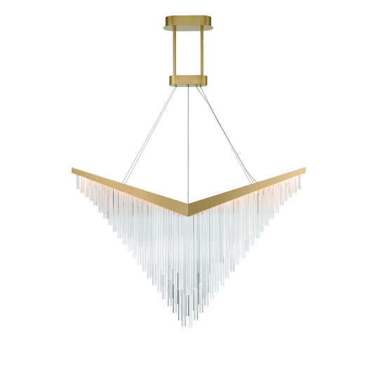 Eurofase Lighting Vivien 60" 1-Light Integrated LED Crystal Acrylic Shade Matte Gold Chandelier