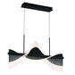 Eurofase Lighting Voltik 40" 60-Light Integrated LED Frosted Acrylic Shade Matte Black Chandelier