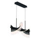 Eurofase Lighting Voltik 40" 60-Light Integrated LED Frosted Acrylic Shade Matte Black Chandelier
