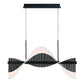 Eurofase Lighting Voltik 40" 60-Light Integrated LED Frosted Acrylic Shade Matte Black Chandelier