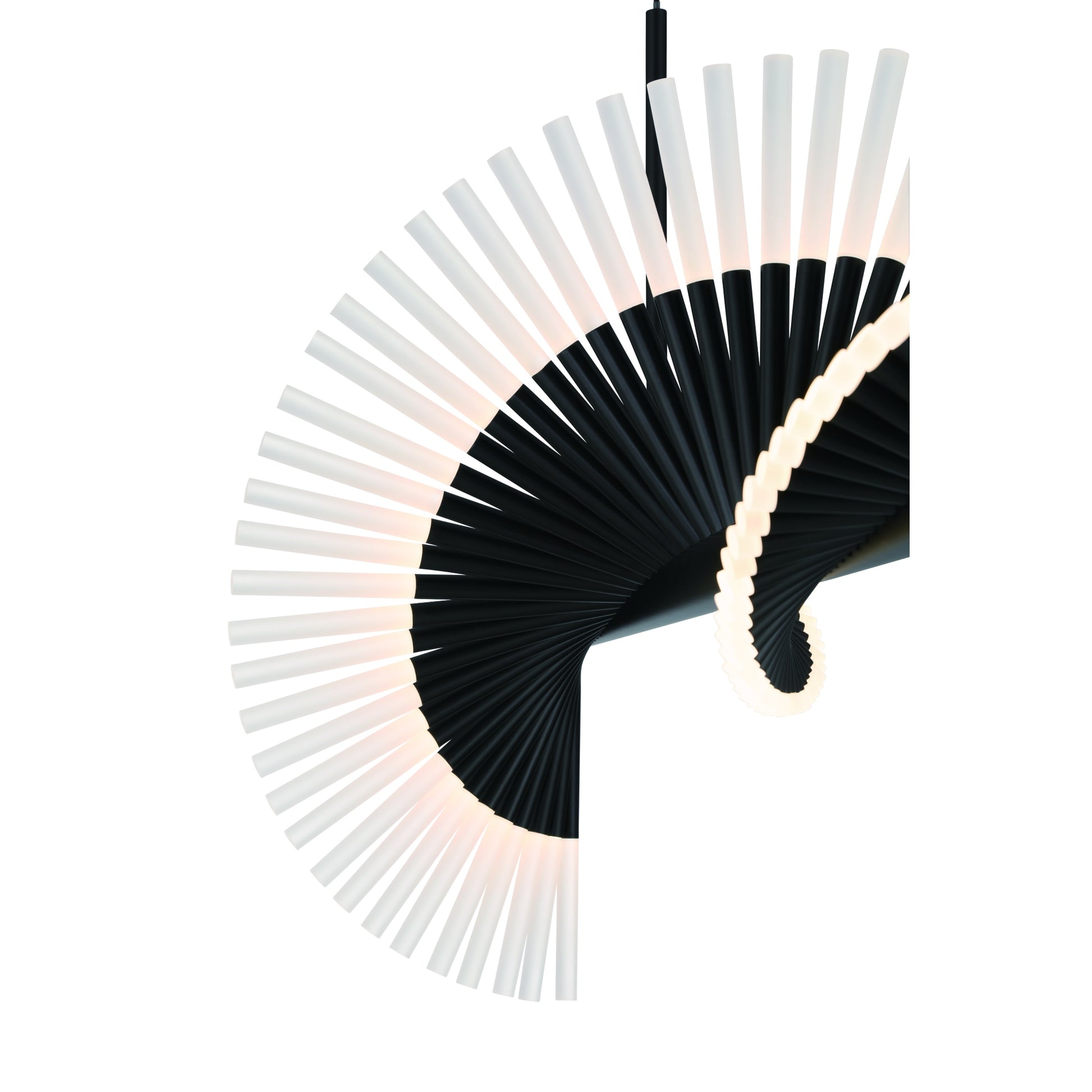 Eurofase Lighting Voltik 40" 60-Light Integrated LED Frosted Acrylic Shade Matte Black Chandelier