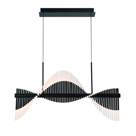 Eurofase Lighting Voltik 40" 60-Light Integrated LED Frosted Acrylic Shade Matte Black Chandelier