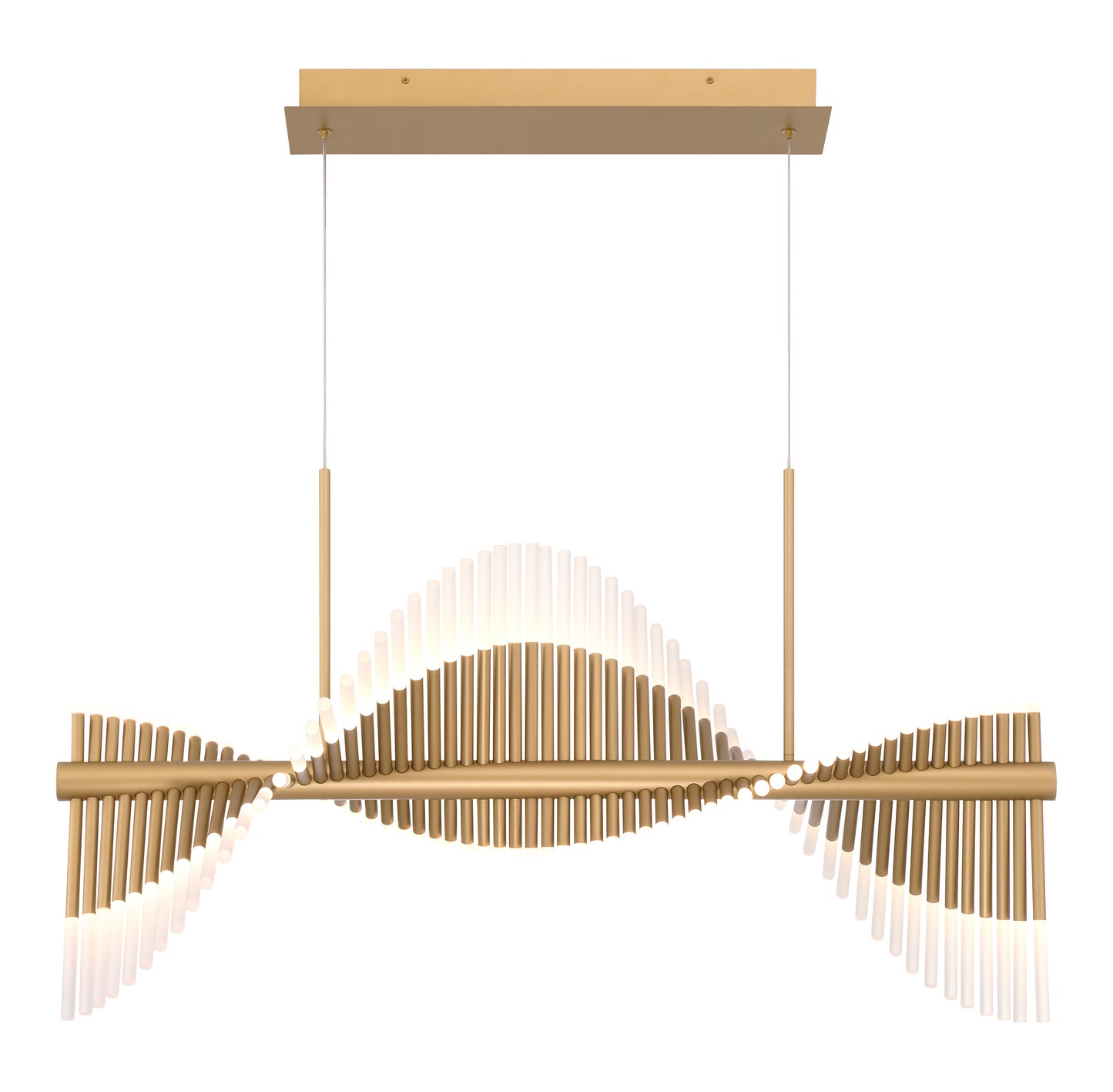 Eurofase Lighting Voltik 40" 60-Light Integrated LED Frosted Acrylic Shade Matte Gold Chandelier