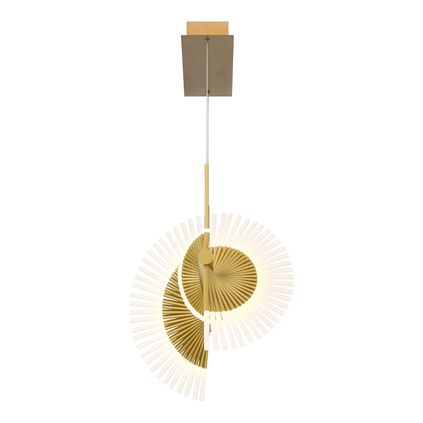 Eurofase Lighting Voltik 40" 60-Light Integrated LED Frosted Acrylic Shade Matte Gold Chandelier
