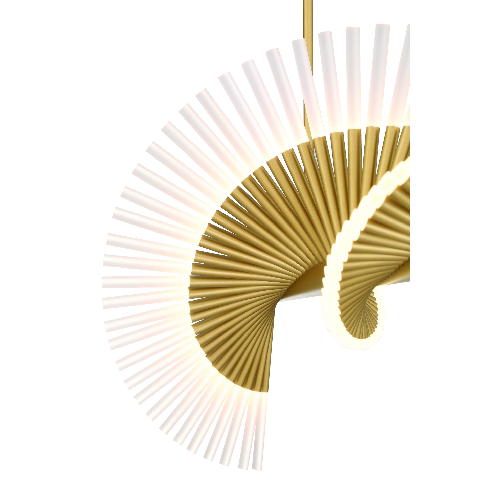 Eurofase Lighting Voltik 40" 60-Light Integrated LED Frosted Acrylic Shade Matte Gold Chandelier
