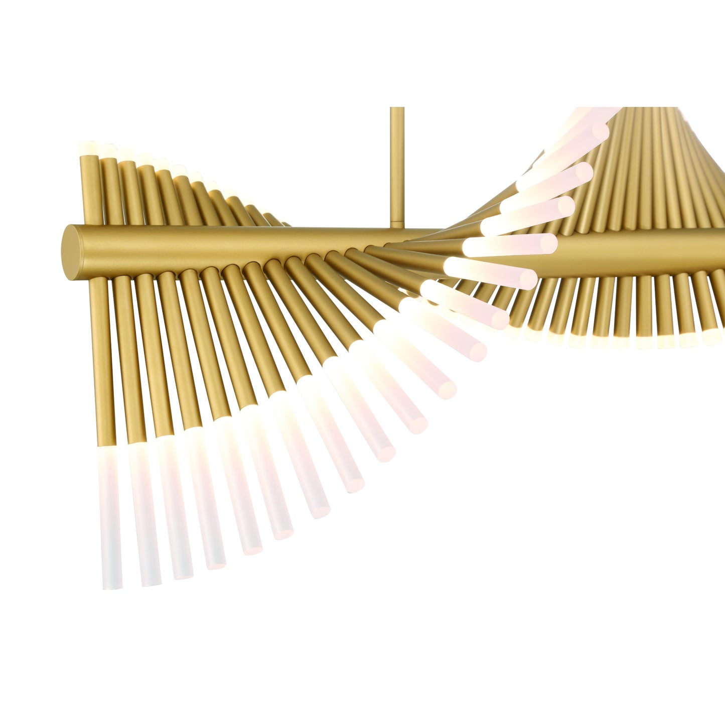 Eurofase Lighting Voltik 40" 60-Light Integrated LED Frosted Acrylic Shade Matte Gold Chandelier