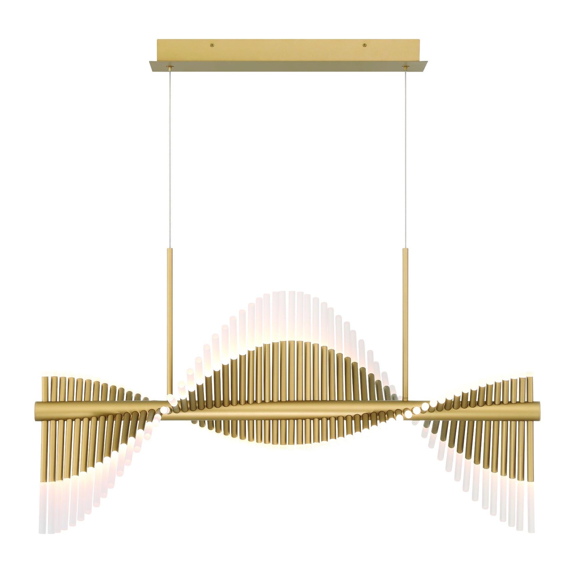 Eurofase Lighting Voltik 40" 60-Light Integrated LED Frosted Acrylic Shade Matte Gold Chandelier