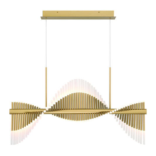 Eurofase Lighting Voltik 40" 60-Light Integrated LED Frosted Acrylic Shade Matte Gold Chandelier