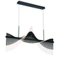 Eurofase Lighting Voltik 59" 72-Light Integrated LED Frosted Acrylic Shade Matte Black Chandelier