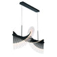 Eurofase Lighting Voltik 59" 72-Light Integrated LED Frosted Acrylic Shade Matte Black Chandelier