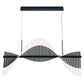 Eurofase Lighting Voltik 59" 72-Light Integrated LED Frosted Acrylic Shade Matte Black Chandelier