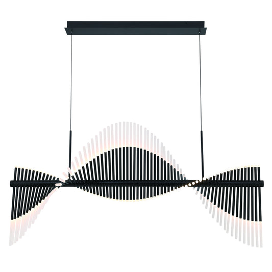 Eurofase Lighting Voltik 59" 72-Light Integrated LED Frosted Acrylic Shade Matte Black Chandelier
