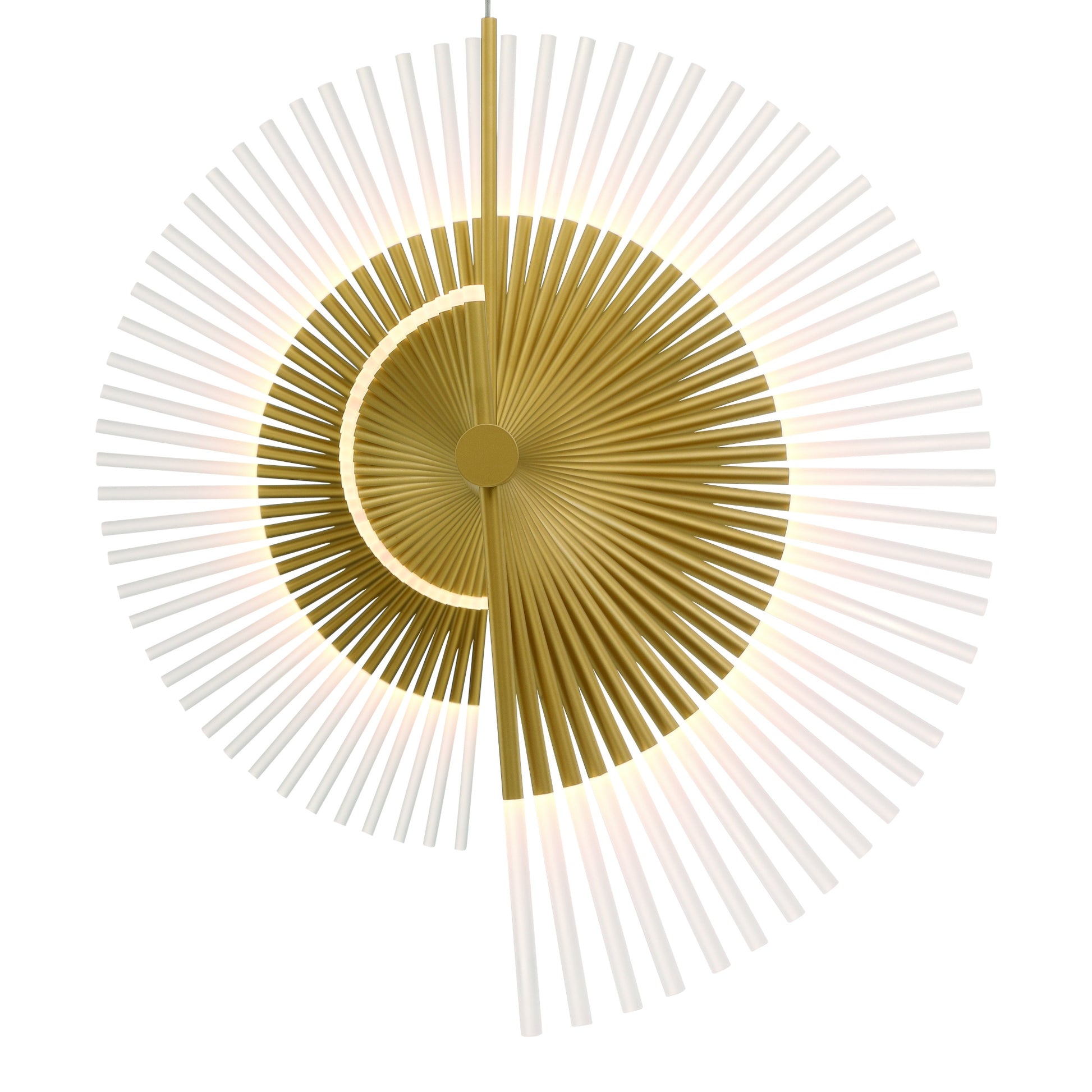 Eurofase Lighting Voltik 59" 72-Light Integrated LED Frosted Acrylic Shade Matte Gold Chandelier