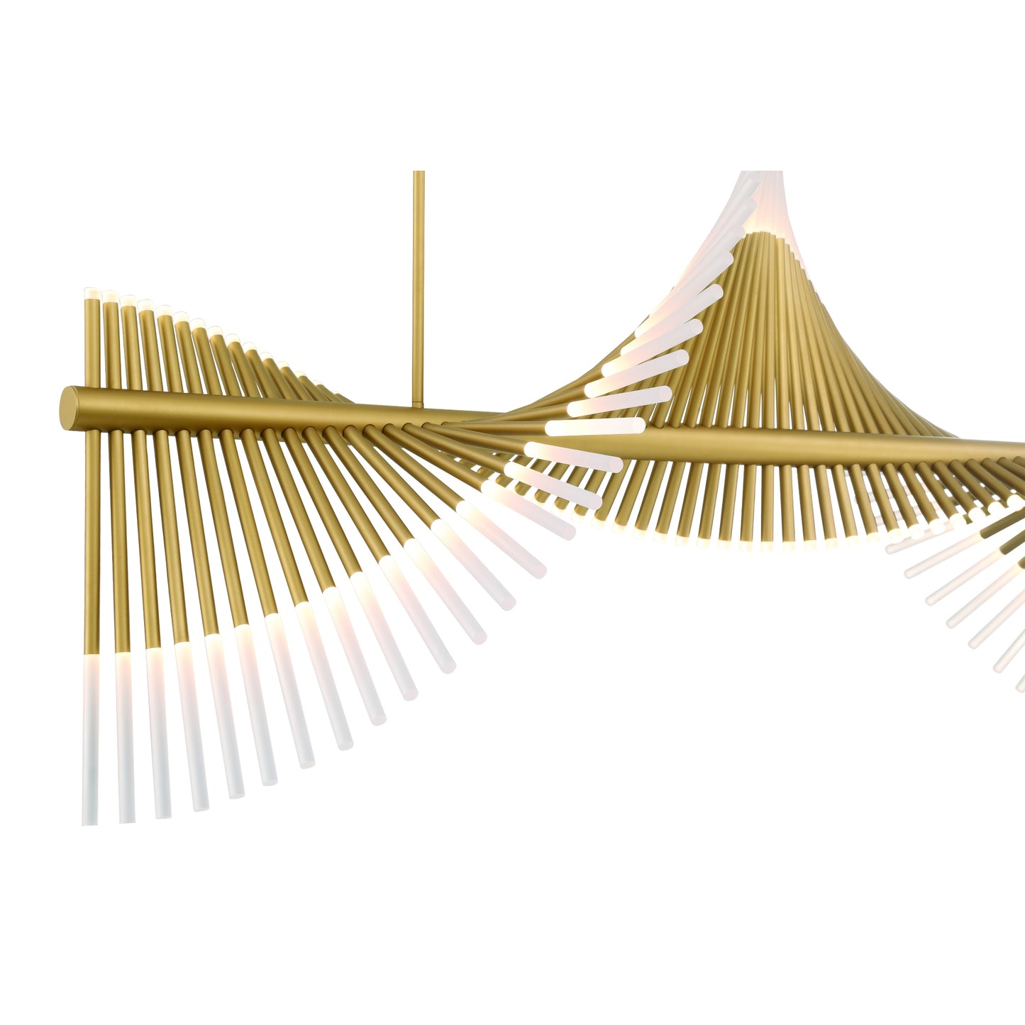 Eurofase Lighting Voltik 59" 72-Light Integrated LED Frosted Acrylic Shade Matte Gold Chandelier