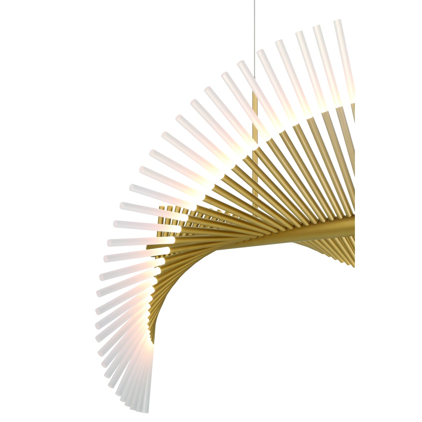 Eurofase Lighting Voltik 59" 72-Light Integrated LED Frosted Acrylic Shade Matte Gold Chandelier