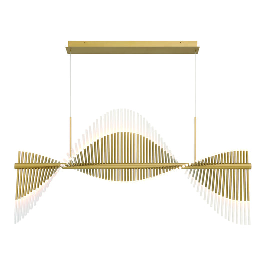 Eurofase Lighting Voltik 59" 72-Light Integrated LED Frosted Acrylic Shade Matte Gold Chandelier