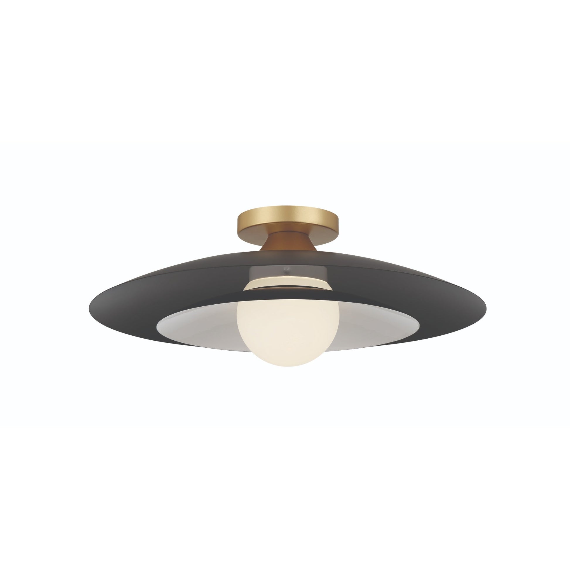 Eurofase Lighting Welsh 18" Dimmable Integrated LED Matte Black Flush Mount With Black Glass Shade