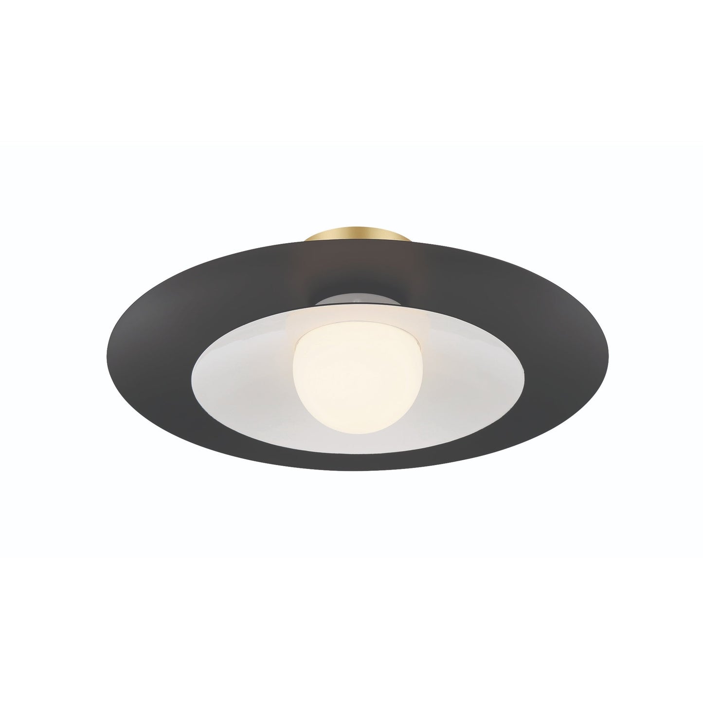 Eurofase Lighting Welsh 18" Dimmable Integrated LED Matte Black Flush Mount With Black Glass Shade