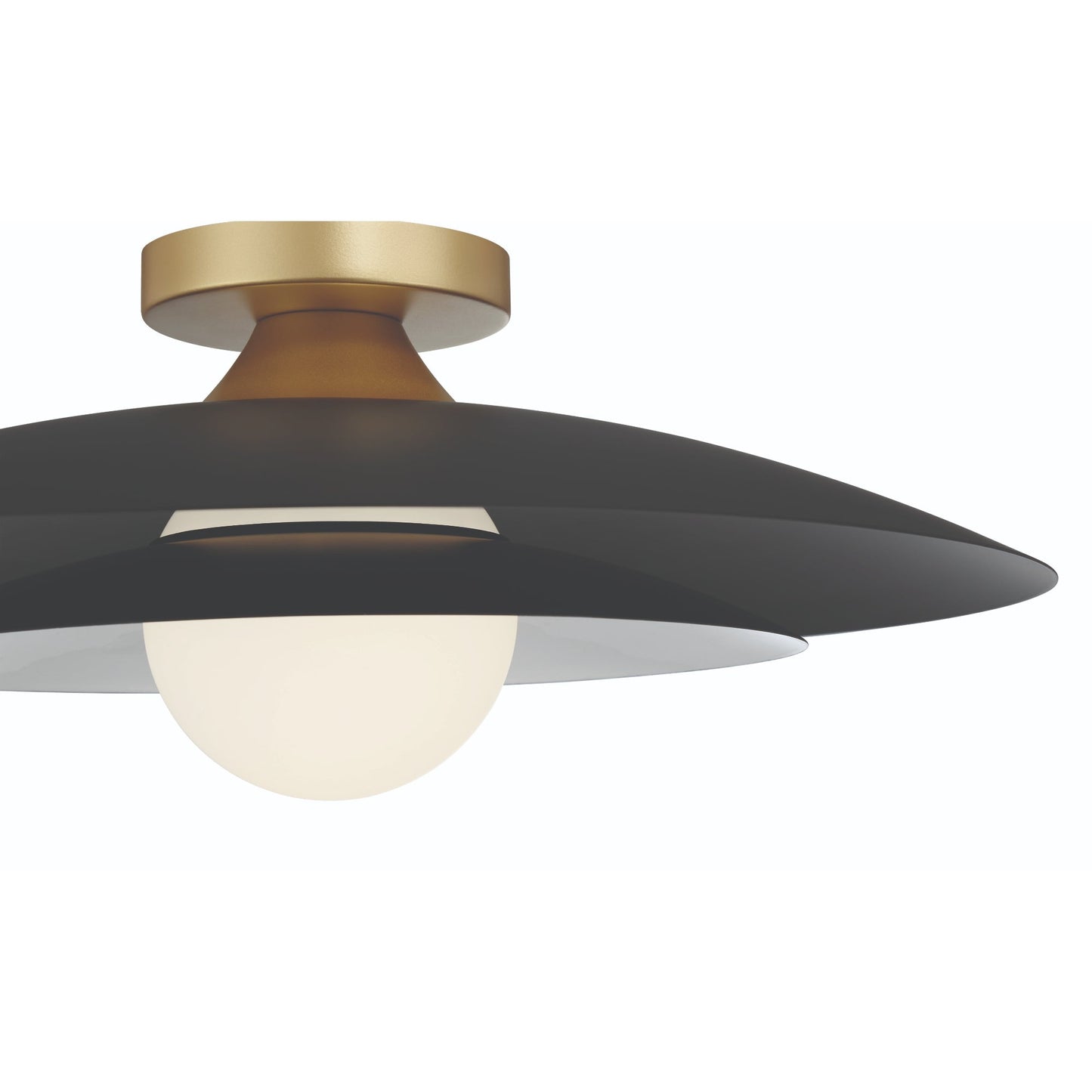 Eurofase Lighting Welsh 18" Dimmable Integrated LED Matte Black Flush Mount With Black Glass Shade
