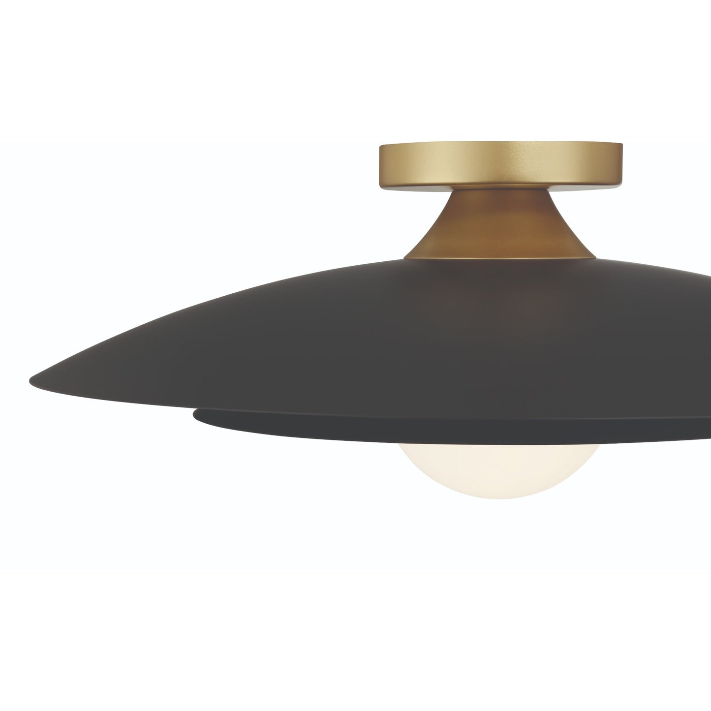 Eurofase Lighting Welsh 18" Dimmable Integrated LED Matte Black Flush Mount With Black Glass Shade