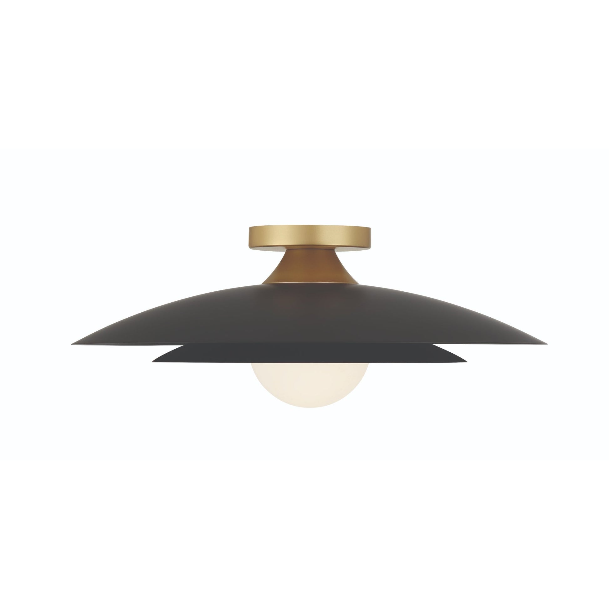Eurofase Lighting Welsh 18" Dimmable Integrated LED Matte Black Flush Mount With Black Glass Shade