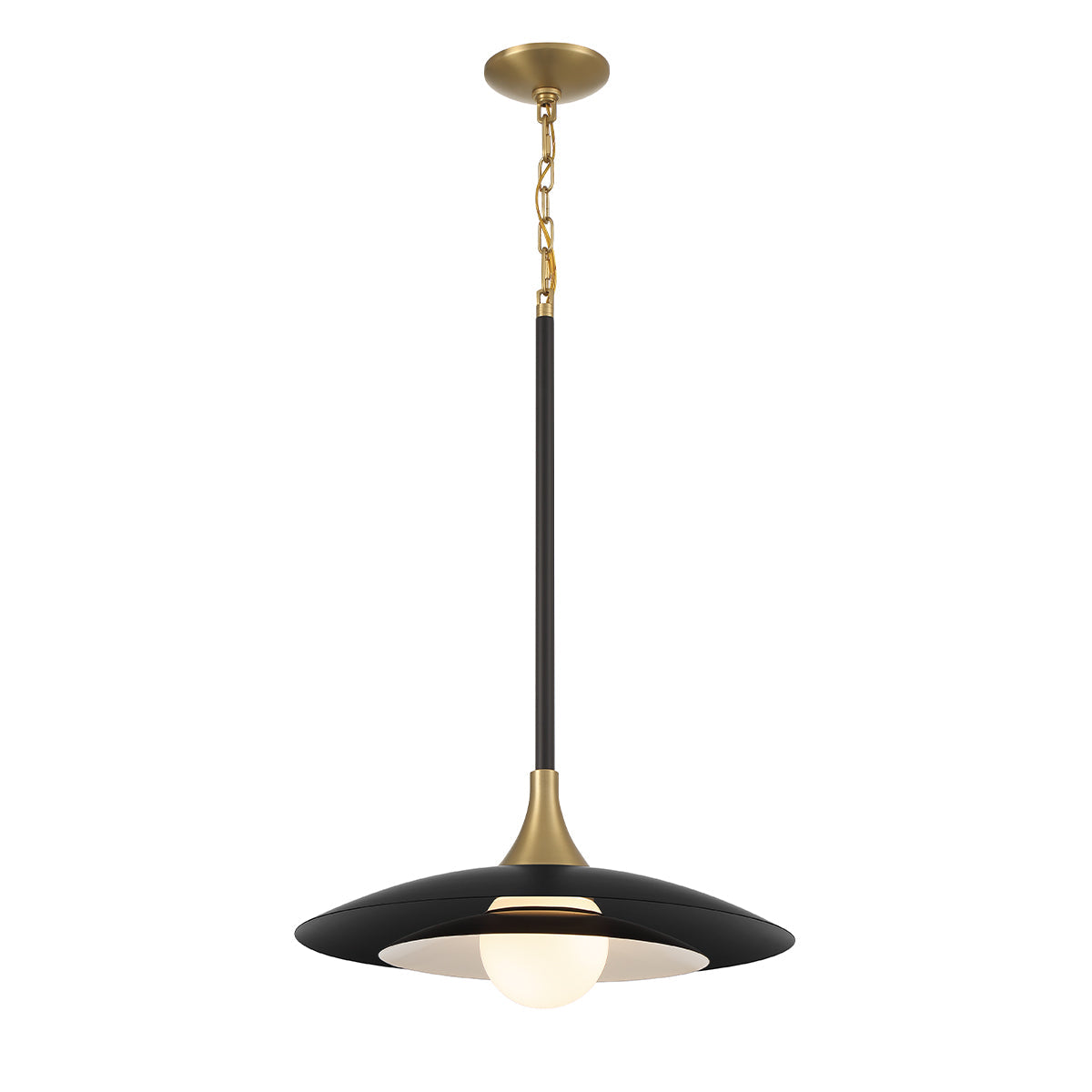 Eurofase Lighting Welsh 18" Dimmable Integrated LED Matte Black Pendant Light With Black Glass Shade