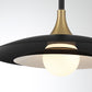 Eurofase Lighting Welsh 18" Dimmable Integrated LED Matte Black Pendant Light With Black Glass Shade