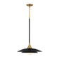 Eurofase Lighting Welsh 18" Dimmable Integrated LED Matte Black Pendant Light With Black Glass Shade