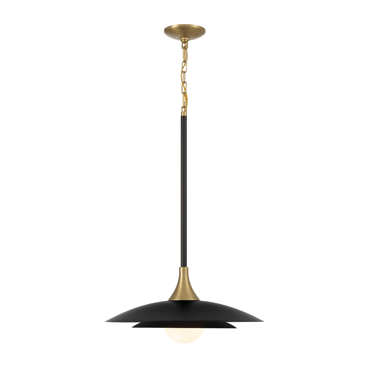 Eurofase Lighting Welsh 18" Dimmable Integrated LED Matte Black Pendant Light With Black Glass Shade