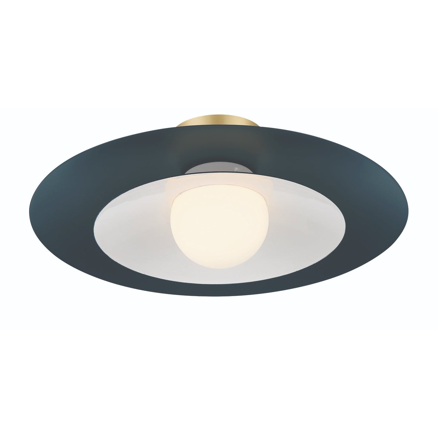 Eurofase Lighting Welsh 18" Dimmable Integrated LED Matte Blue Flush Mount With Blue Glass Shade