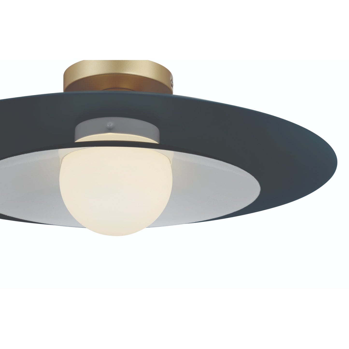 Eurofase Lighting Welsh 18" Dimmable Integrated LED Matte Blue Flush Mount With Blue Glass Shade