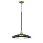 Eurofase Lighting Welsh 18" Dimmable Integrated LED Matte Blue Pendant Light With Blue Glass Shade