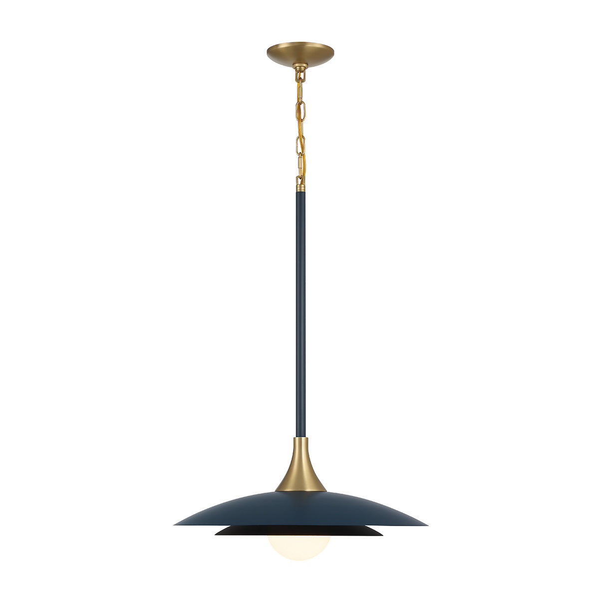 Eurofase Lighting Welsh 18" Dimmable Integrated LED Matte Blue Pendant Light With Blue Glass Shade