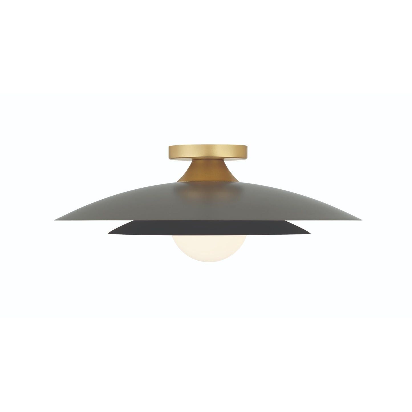 Eurofase Lighting Welsh 18" Dimmable Integrated LED Matte Gray Flush Mount With Gray Glass Shade