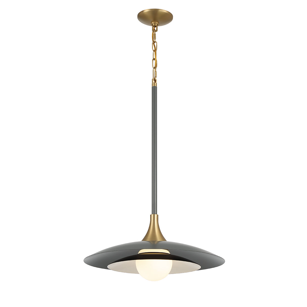 Eurofase Lighting Welsh 18" Dimmable Integrated LED Matte Gray Pendant Light With Blue Glass Shade