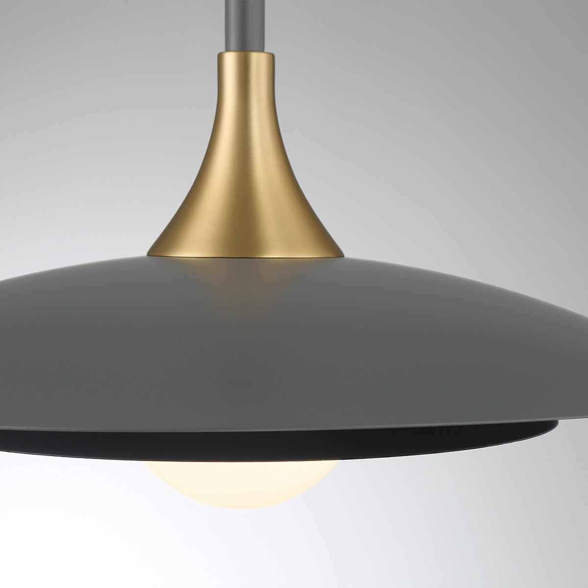 Eurofase Lighting Welsh 18" Dimmable Integrated LED Matte Gray Pendant Light With Blue Glass Shade