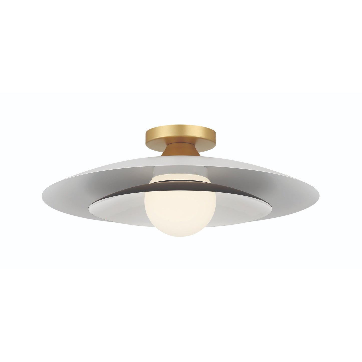 Eurofase Lighting Welsh 18" Dimmable Integrated LED Matte White Flush Mount With White Glass Shade