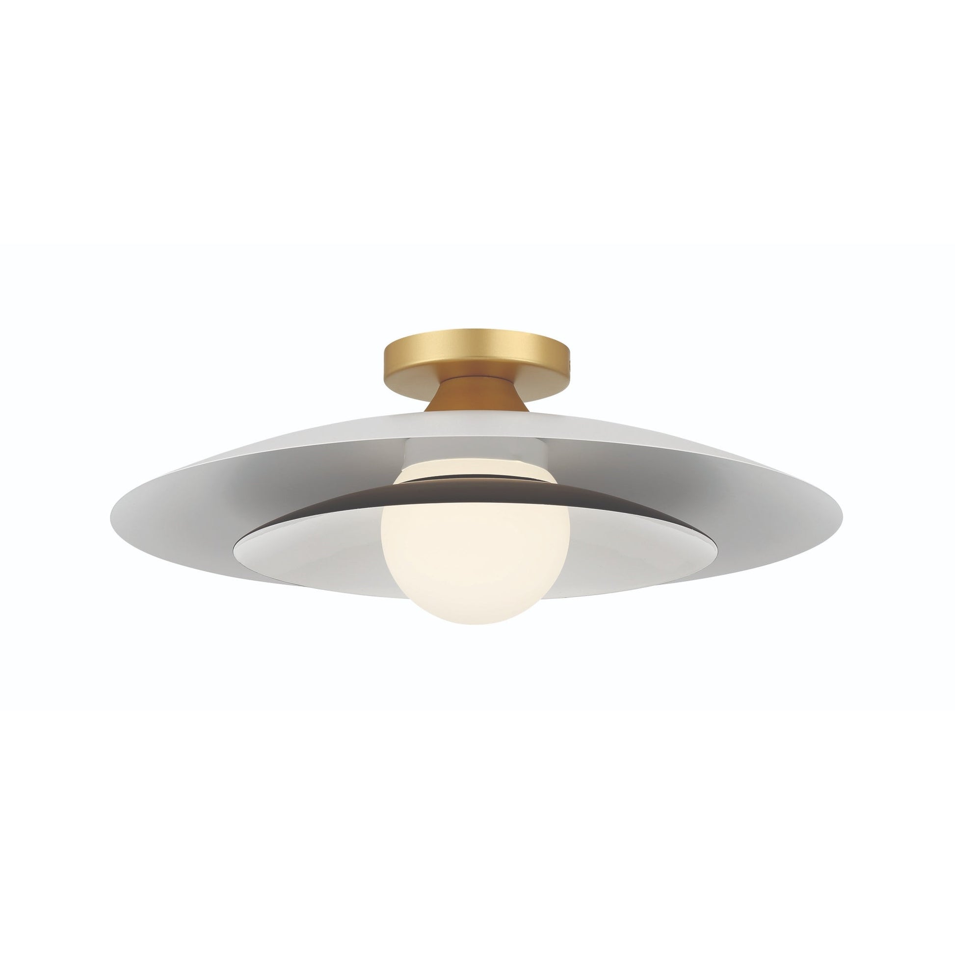 Eurofase Lighting Welsh 18" Dimmable Integrated LED Matte White Flush Mount With White Glass Shade
