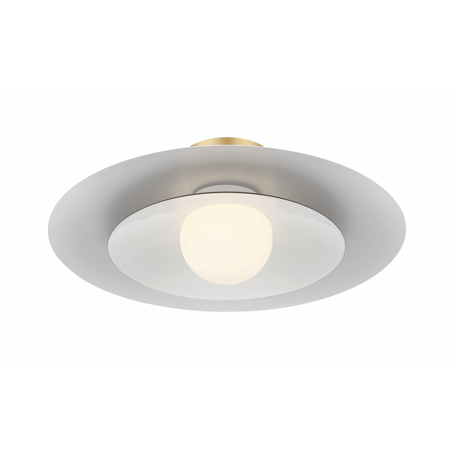 Eurofase Lighting Welsh 18" Dimmable Integrated LED Matte White Flush Mount With White Glass Shade