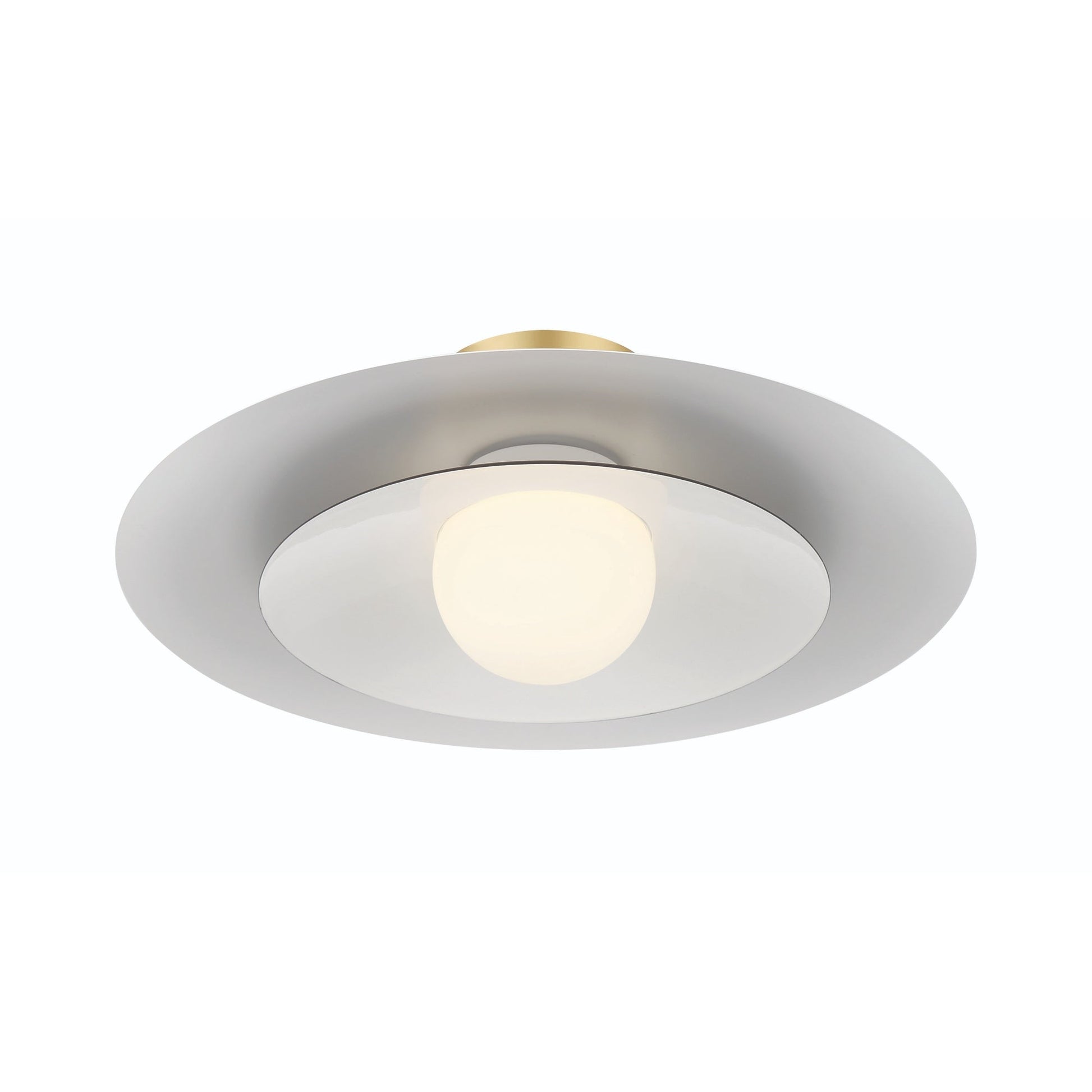 Eurofase Lighting Welsh 18" Dimmable Integrated LED Matte White Flush Mount With White Glass Shade