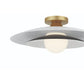 Eurofase Lighting Welsh 18" Dimmable Integrated LED Matte White Flush Mount With White Glass Shade