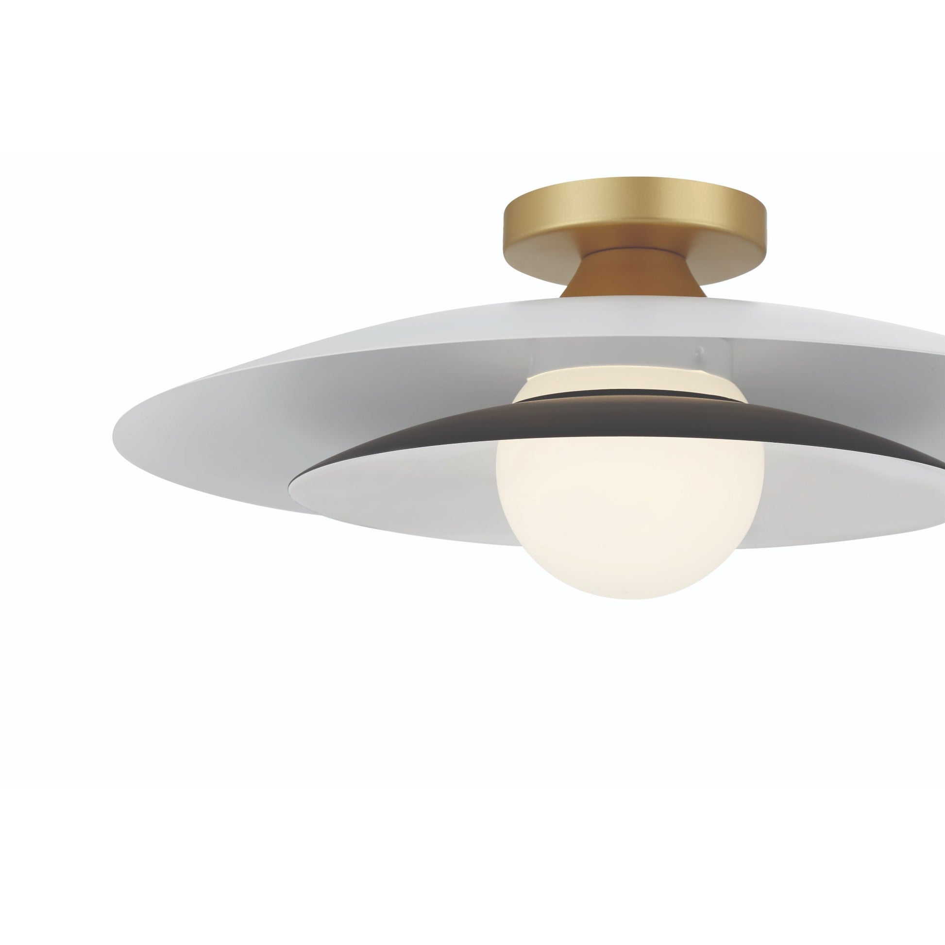 Eurofase Lighting Welsh 18" Dimmable Integrated LED Matte White Flush Mount With White Glass Shade