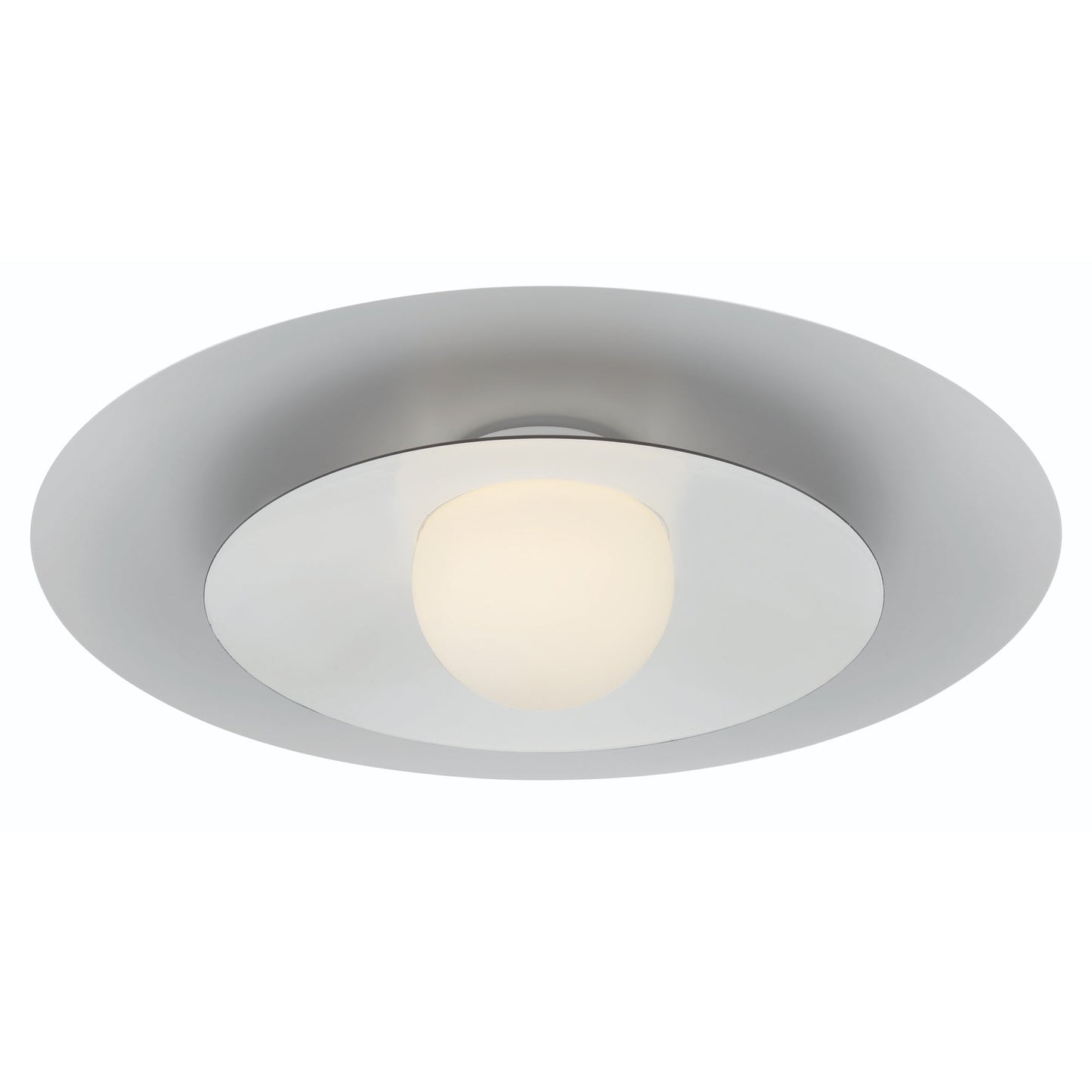 Eurofase Lighting Welsh 18" Dimmable Integrated LED Matte White Flush Mount With White Glass Shade