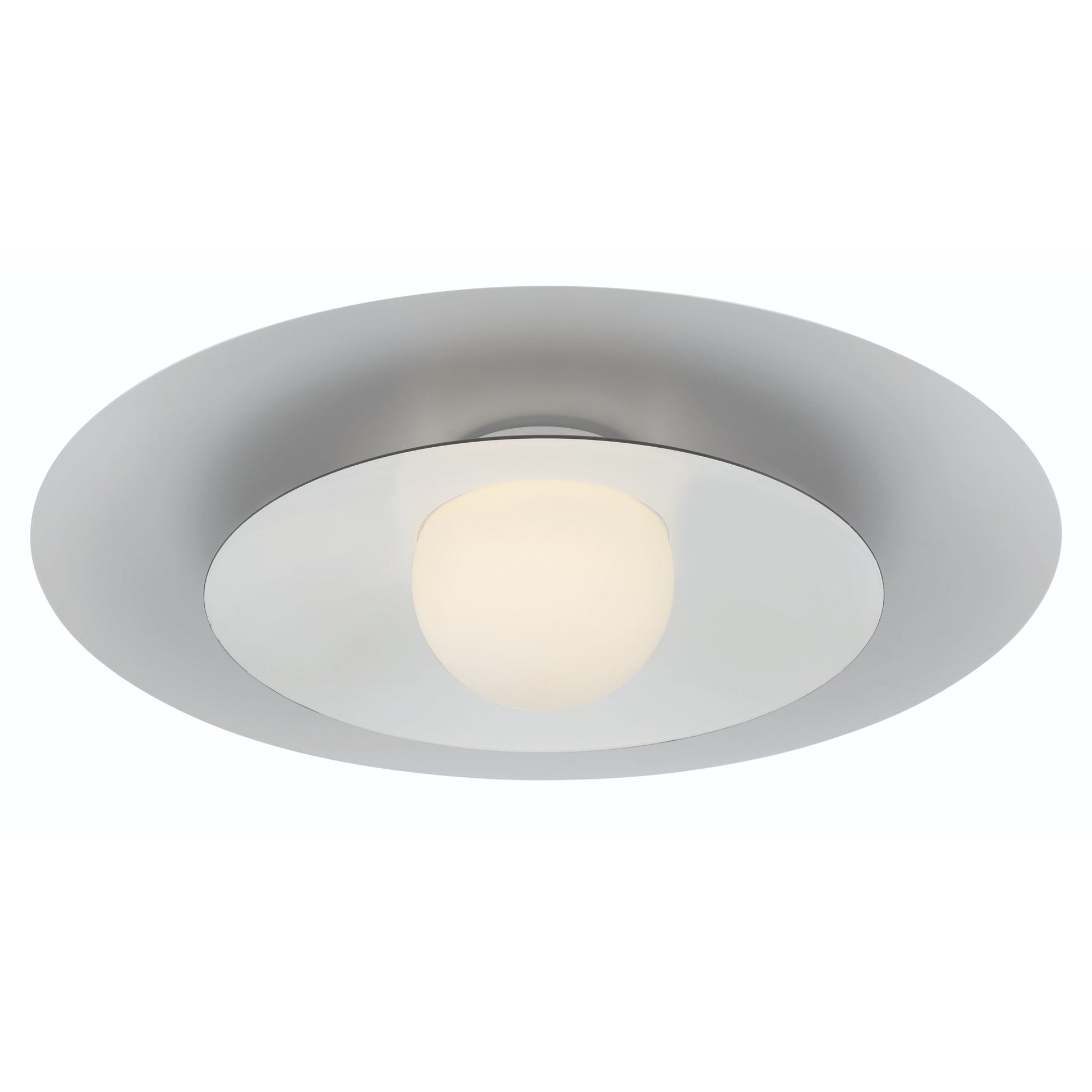 Eurofase Lighting Welsh 18" Dimmable Integrated LED Matte White Flush Mount With White Glass Shade