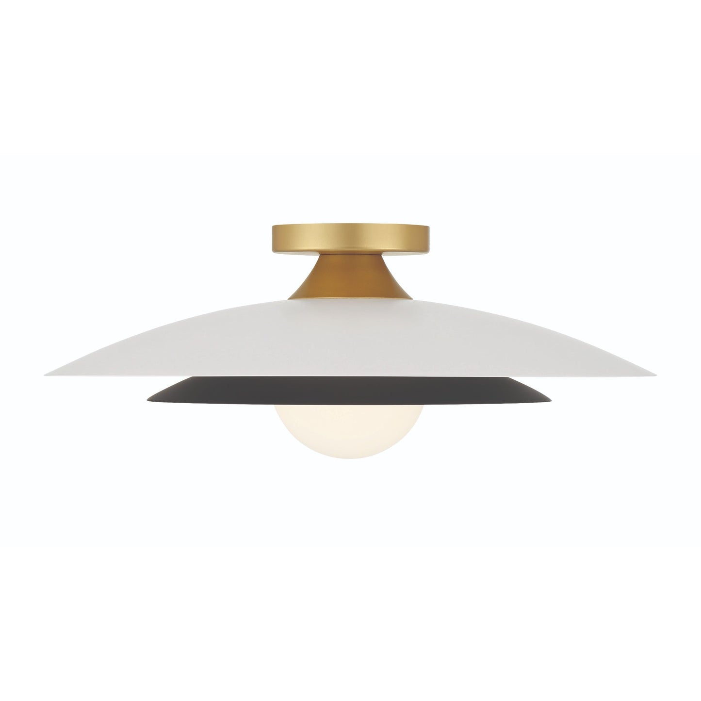 Eurofase Lighting Welsh 18" Dimmable Integrated LED Matte White Flush Mount With White Glass Shade