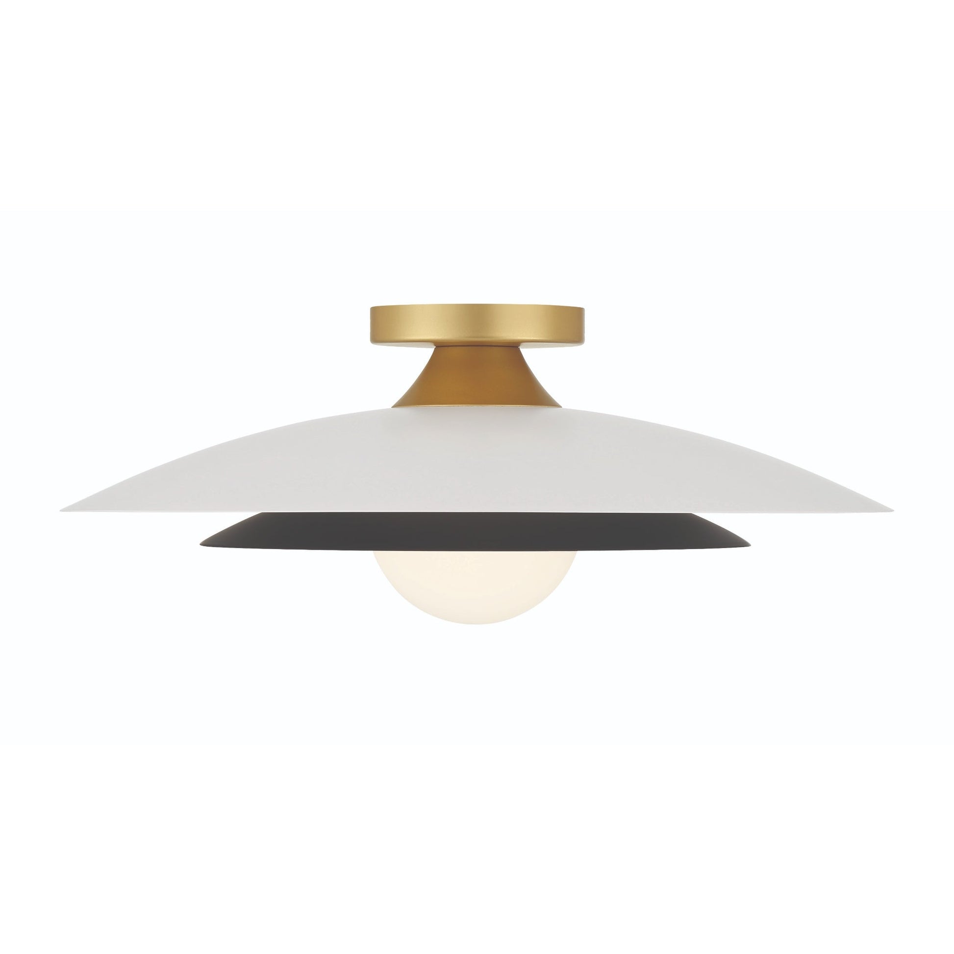 Eurofase Lighting Welsh 18" Dimmable Integrated LED Matte White Flush Mount With White Glass Shade